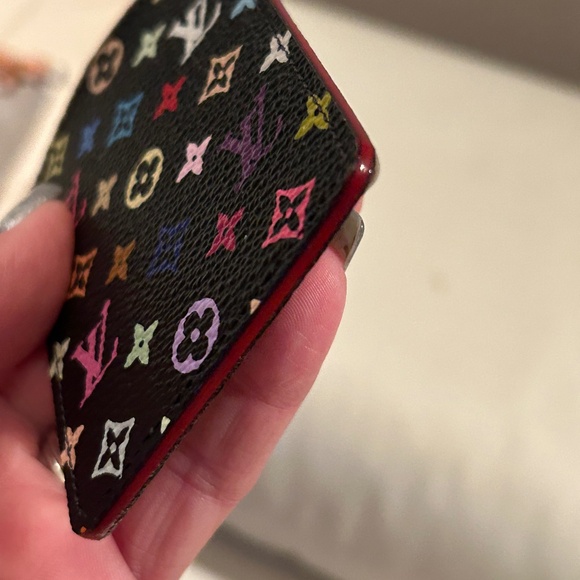 PRISTINE LV x TM  MURAKAMI card holder/mirror/bow in Noir - Picture 5 of 14